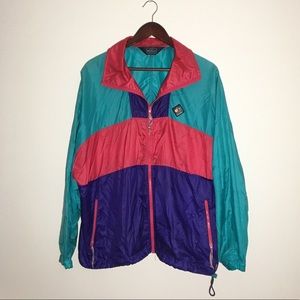 80s/90s color block windbreaker